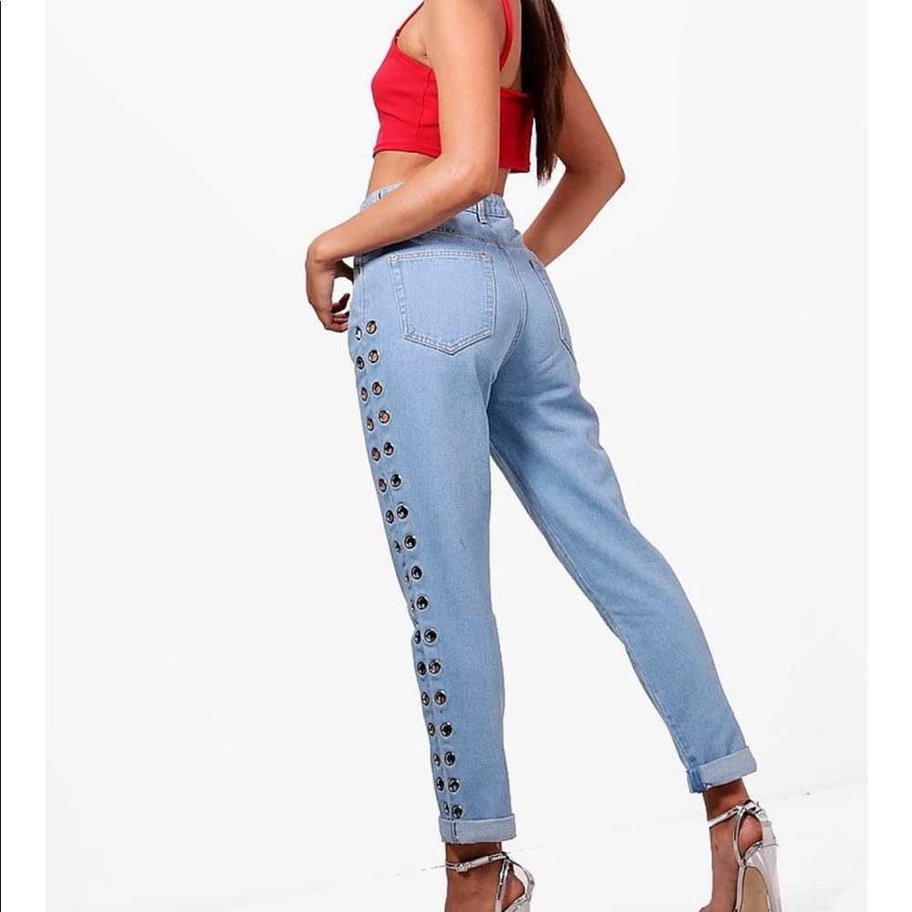 Eyelet Side Jeans
